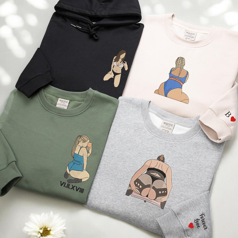 Personalisierter Hoodie mit Herzstickerei – Romantisches und liebevolles Geschenk für Ihn/Sie