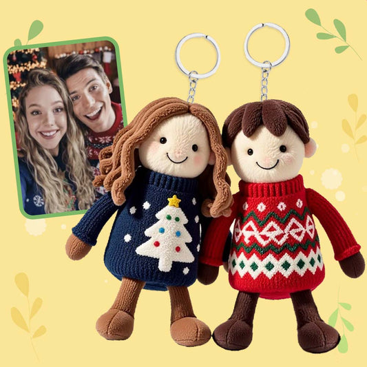 Personalisiertes Foto - Bedruckter Plüschpuppen-Schlüsselanhänger - Ideales Geschenk für Mama