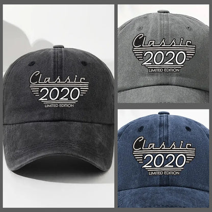Personalisierte Baseballkappe aus gewaschenem Denim – individueller Vintage-Look, ein einzigartiges Geschenk für den Vater oder einen Freund