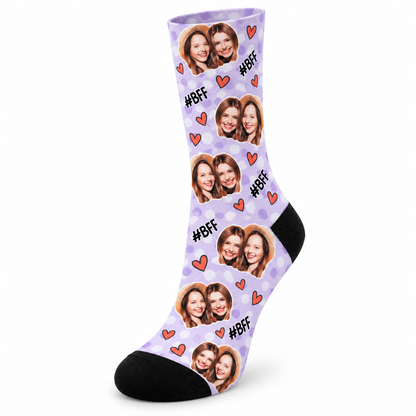 Personalisierte Socken mit Gesicht, Fotosocken für beste Freunde, Socken mit eigenem Foto, Lustiges Fotogeschenk für sie, ihn und beste Freunde