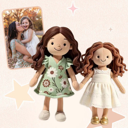 Personalisierter Schlüsselanhänger mit Familienfoto-Plüschpuppe – Weihnachtsgeschenk