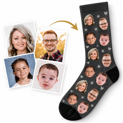 Socken mit eigenem Gesicht, personalisierte Fotosocken | Lustiges Geschenk für Mama & Papa, witzige Fleece-Socken, Weihnachtsgeschenk, Socken mit Haustier-Gesicht, Geburtstagsgeschenk