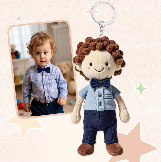 Personalisierter Plüschpuppen-Schlüsselanhänger mit Fotodruck – Einzigartige Weihnachtsgeschenke