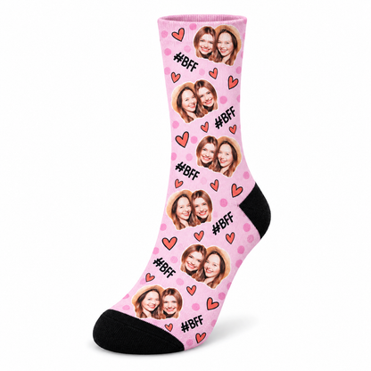 Personalisierte Socken mit Gesicht, Fotosocken für beste Freunde, Socken mit eigenem Foto, Lustiges Fotogeschenk für sie, ihn und beste Freunde