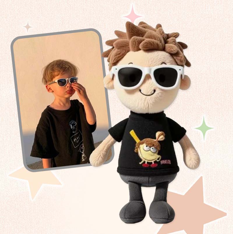 Personalisierter Foto-Plüschpuppen-Schlüsselanhänger – Geschenk für Sie und Paare