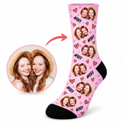 Personalisierte Socken mit Gesicht, Fotosocken für beste Freunde, Socken mit eigenem Foto, Lustiges Fotogeschenk für sie, ihn und beste Freunde