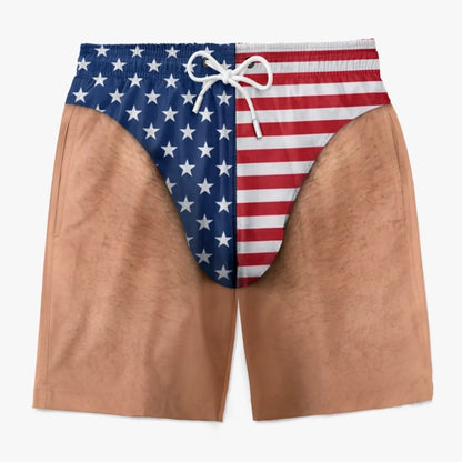 Benutzerdefinierte lustige patriotische Männer Schwimmhosen - personalisierte Sommerurlaub und Reisegeschenke für Männer - Freiheit und Chill