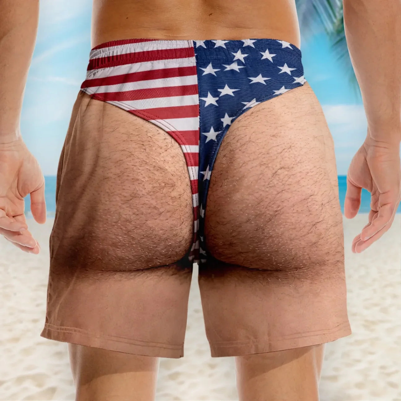 Benutzerdefinierte lustige patriotische Männer Schwimmhosen - personalisierte Sommerurlaub und Reisegeschenke für Männer - Freiheit und Chill