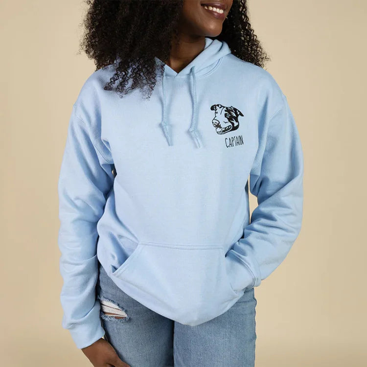 Individuelles Haustierportrait-Sweatshirt – Einzigartiger bestickter Hoodie & T-Shirt