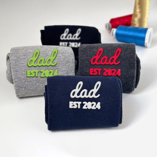 Individuell bestickte Vatertags-Socken – Einzigartiges Geschenk für den besten Papa