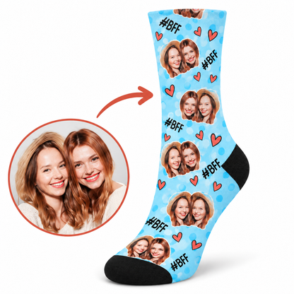Personalisierte Socken mit Gesicht, Fotosocken für beste Freunde, Socken mit eigenem Foto, Lustiges Fotogeschenk für sie, ihn und beste Freunde