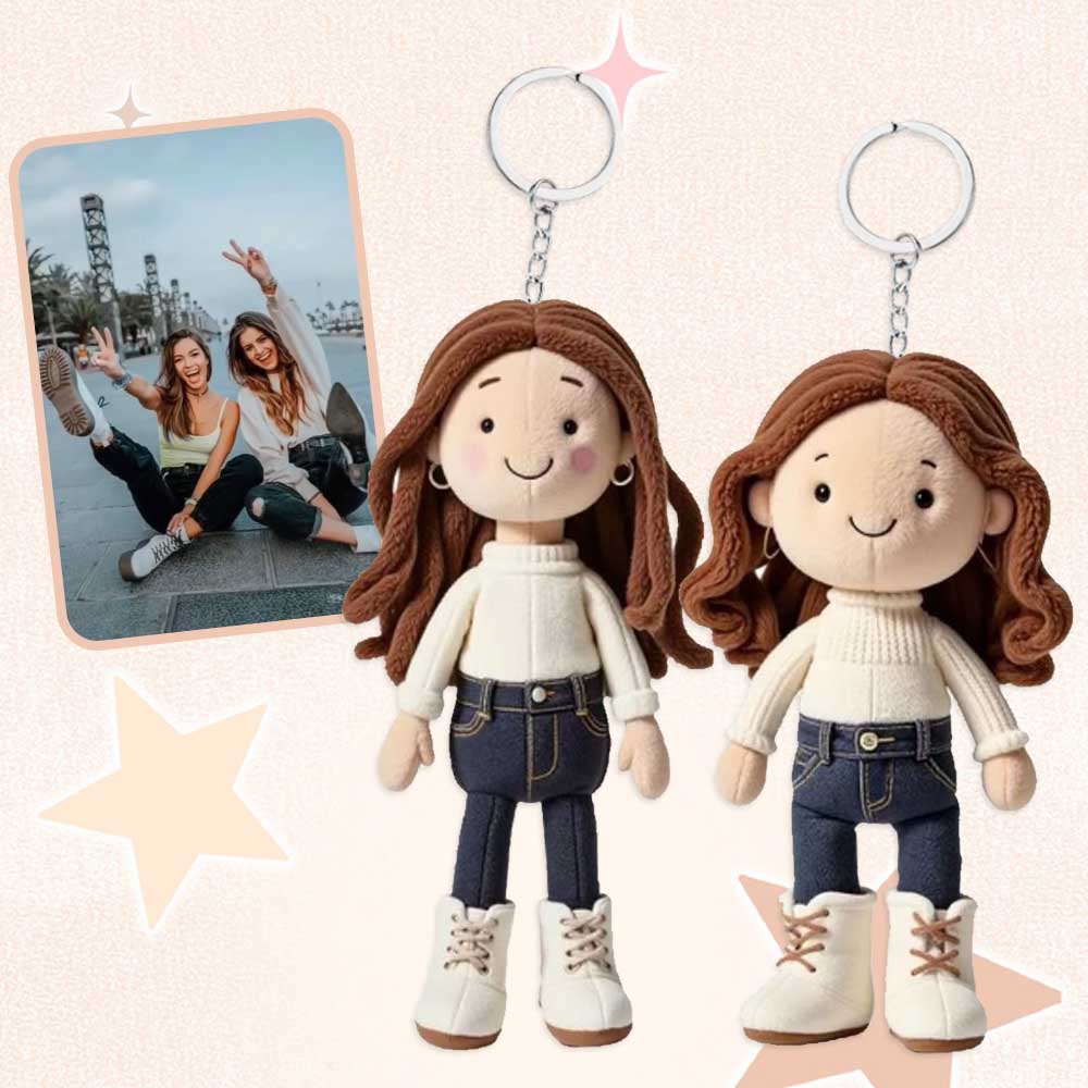 Personalisierter Plüsch-Schlüsselanhänger mit Familienfoto – ein wertvolles Geschenk für Familientreffen