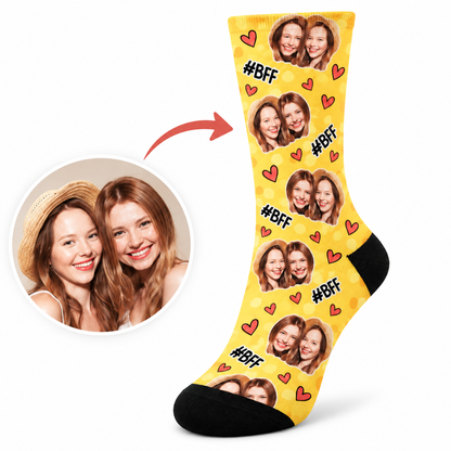 Personalisierte Socken mit Gesicht, Fotosocken für beste Freunde, Socken mit eigenem Foto, Lustiges Fotogeschenk für sie, ihn und beste Freunde