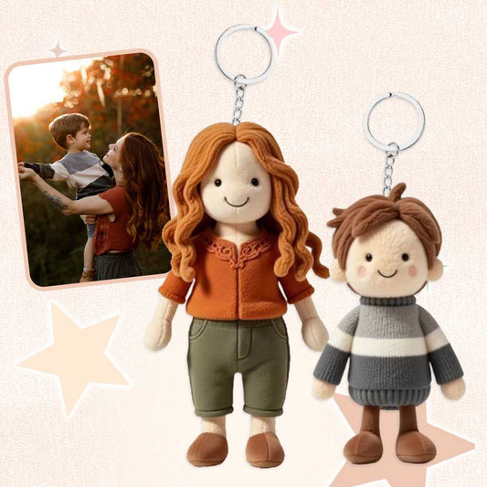 Personalisiertes Plüschtier-Geschenk für Mama: Foto-Plüschpuppen-Schlüsselanhänger, Geschenk für sie