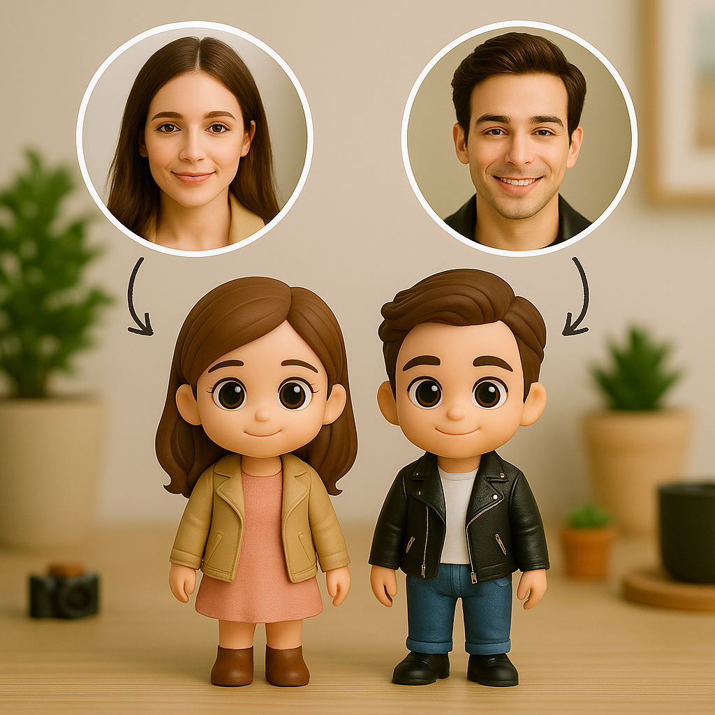 Personalisierte 3D-Actionfigur vom Foto – Musiker Mini-Figur, individuelles 3D-Geschenk für Musikliebhaber