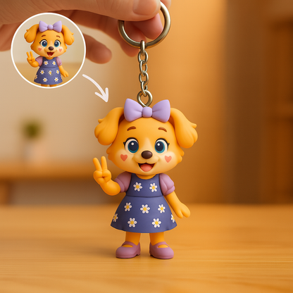 Personalisierter 3D-Schlüsselanhänger Krankenschwester – Mini-Figur als Geschenk für Pflegekräfte