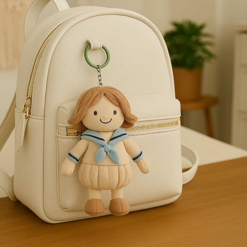 Personalisierter 3D-Plüschpuppen-Schlüsselanhänger/Kissen mit Foto für Mädchen