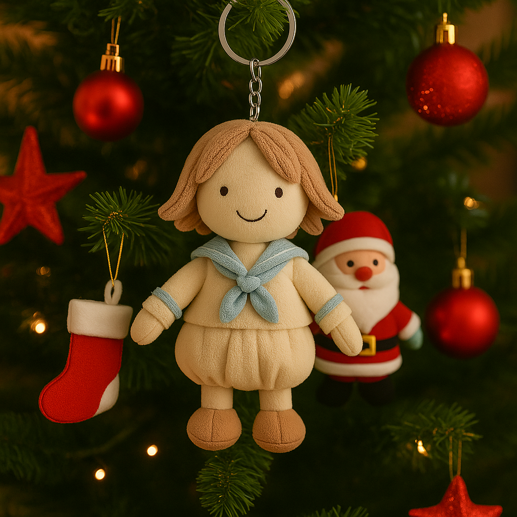 Personalisierter 3D-Plüschpuppen-Schlüsselanhänger/Kissen mit Foto für Mädchen