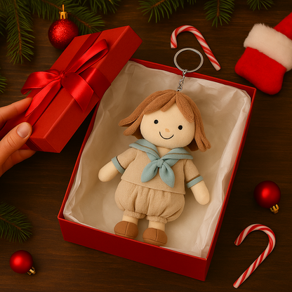 Personalisierter 3D-Plüschpuppen-Schlüsselanhänger/Kissen mit Foto für Mädchen