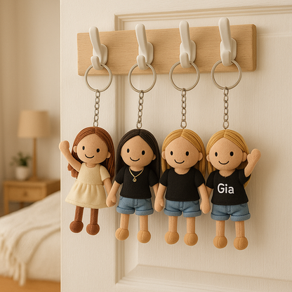 Personalisierter 3D-Plüschpuppen-Schlüsselanhänger/Kissen mit Foto der Schwester – das perfekte Geschenk für Ihre Schwester