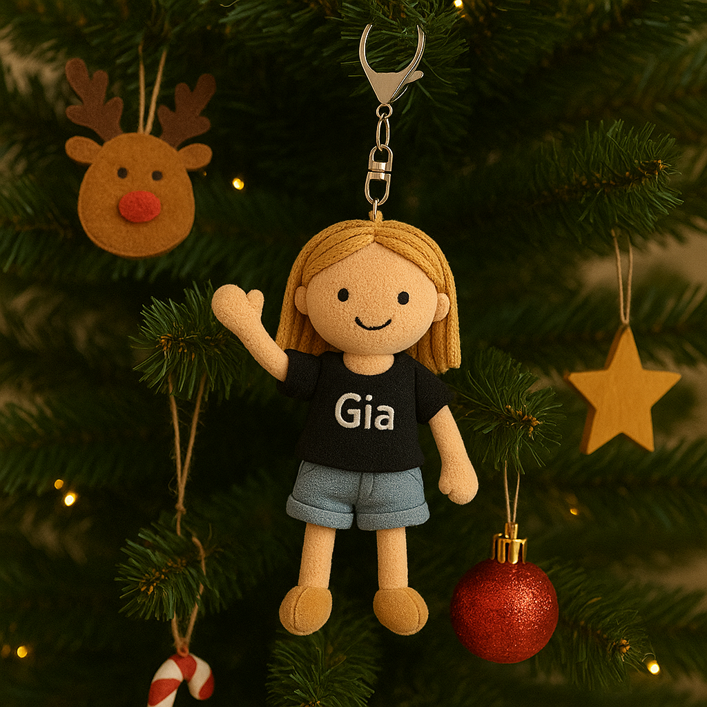 Personalisierter 3D-Plüschpuppen-Schlüsselanhänger/Kissen mit Foto der Schwester – das perfekte Geschenk für Ihre Schwester