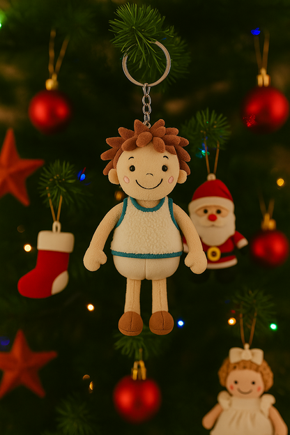 Personalisierte Foto-Plüschpuppe, Plüsch-Schlüsselanhänger, Weihnachtsgeschenk für Sie, personalisierter Plüschpuppen-Taschenanhänger für Paare