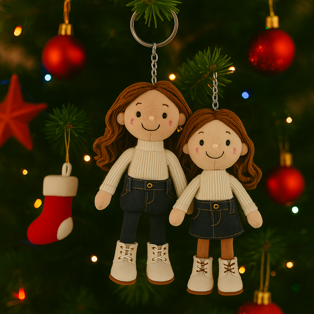 Personalisierter Plüsch-Schlüsselanhänger mit Familienfoto – ein wertvolles Geschenk für Familientreffen