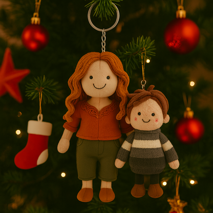 Personalisiertes Plüschtier-Geschenk für Mama: Foto-Plüschpuppen-Schlüsselanhänger, Geschenk für sie