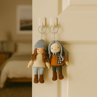 Personalisierter Foto-Schlüsselanhänger mit bedruckter Plüschpuppe – Das ideale Geschenk für Mama