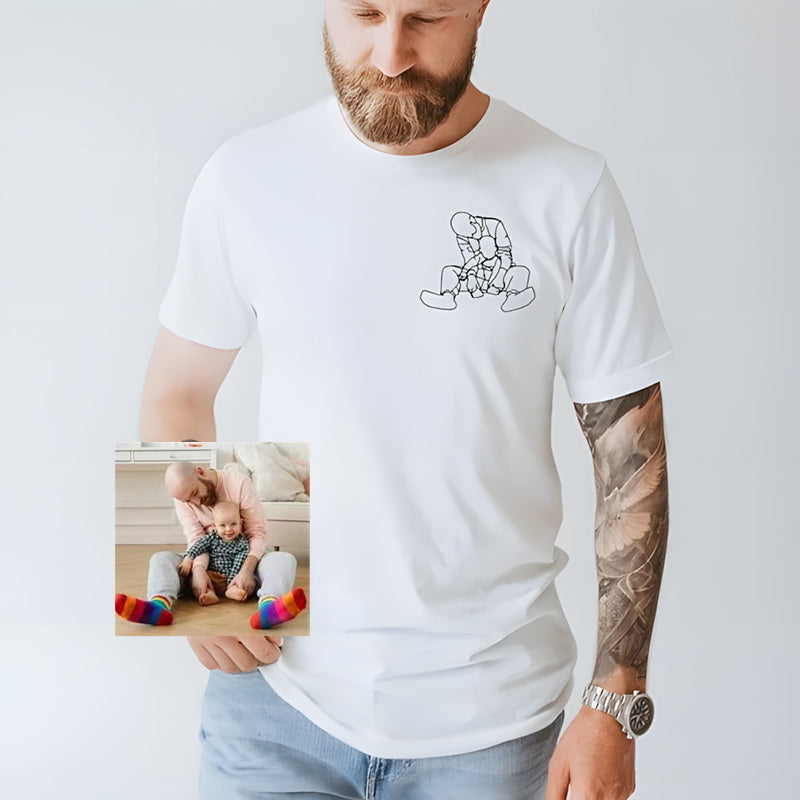 Geschenk Für Papa Vom Kind Vatertagsgeschenk Individuell besticktes Porträt-Foto-Sweatshirt