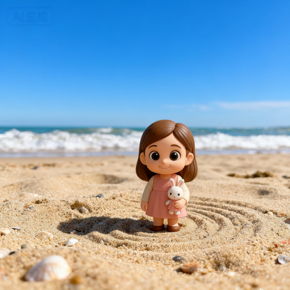 Personalisierte 3D-Actionfigur aus Foto – Niedliche Mädchenfigur | Individuelles 3D-Minifigur-Geschenk für Kinder