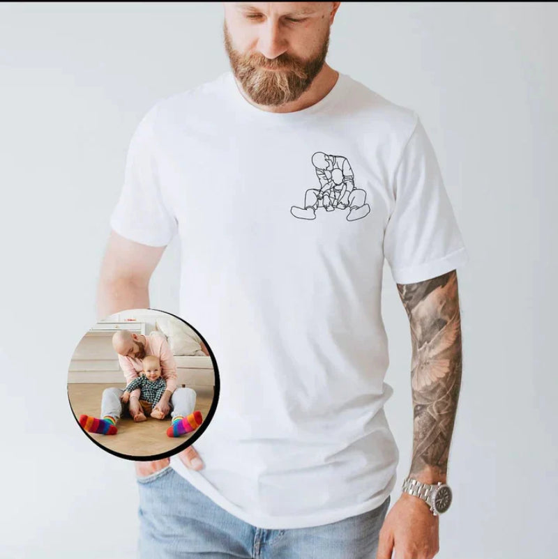 Geschenk Für Papa Vom Kind Vatertagsgeschenk Individuell besticktes Porträt-Foto-Sweatshirt