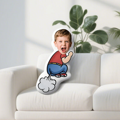 Individuelles Fotokissen mit menschlichem Gesicht, personalisiert, weiches und elastisches Kurzplüschmaterial
