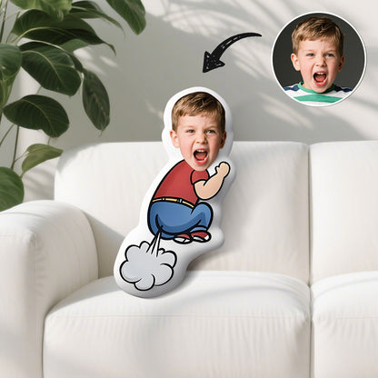 Individuelles Fotokissen mit menschlichem Gesicht, personalisiert, weiches und elastisches Kurzplüschmaterial