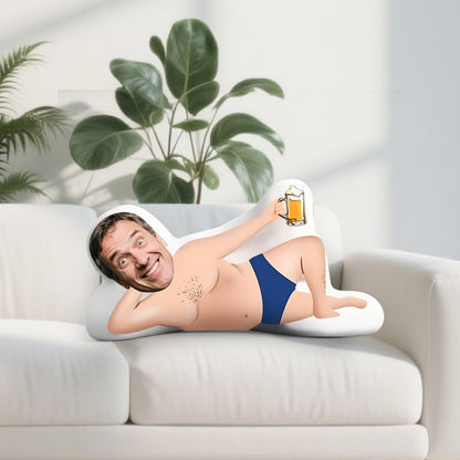 Fotokissen – Personalisierte "Best Boyfriend" Mini-Plüschpuppe, Personalisierte Fotopuppe, Digitaldruck, Stricktuch, Polyester, Weiß und Rot, Perfektes Geschenk