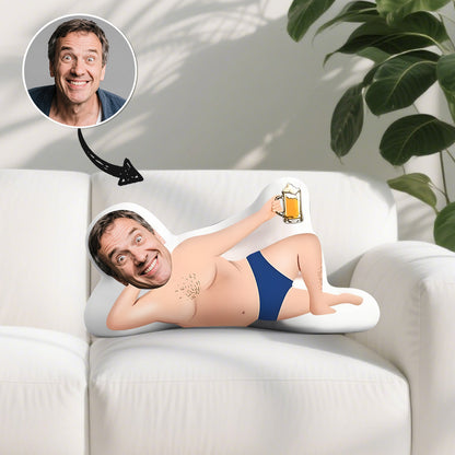 Fotokissen – Personalisierte "Best Boyfriend" Mini-Plüschpuppe, Personalisierte Fotopuppe, Digitaldruck, Stricktuch, Polyester, Weiß und Rot, Perfektes Geschenk