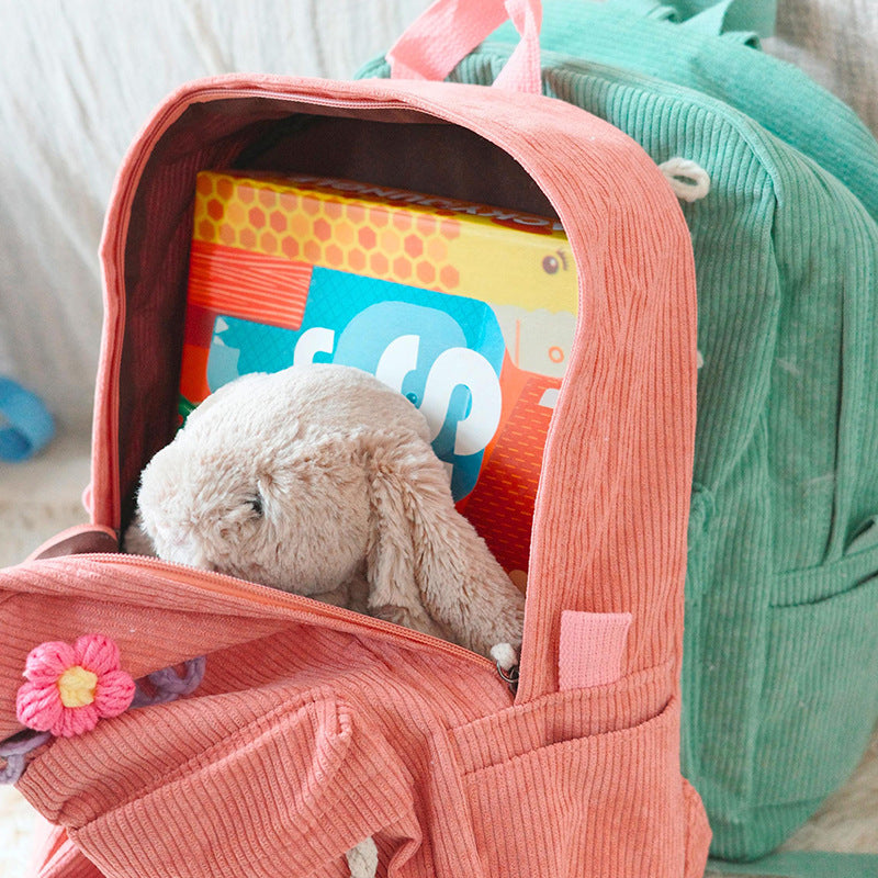 Kuscheliger Cord-Rucksack für Kids – Individuell mit Namen beschriften