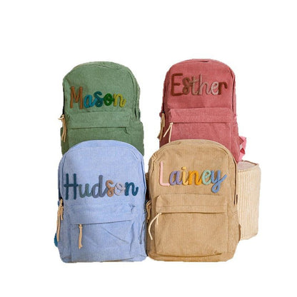 Namen aufgedruckt – Unikat Rucksack für Mädchen & Jungen aus Cordstoff