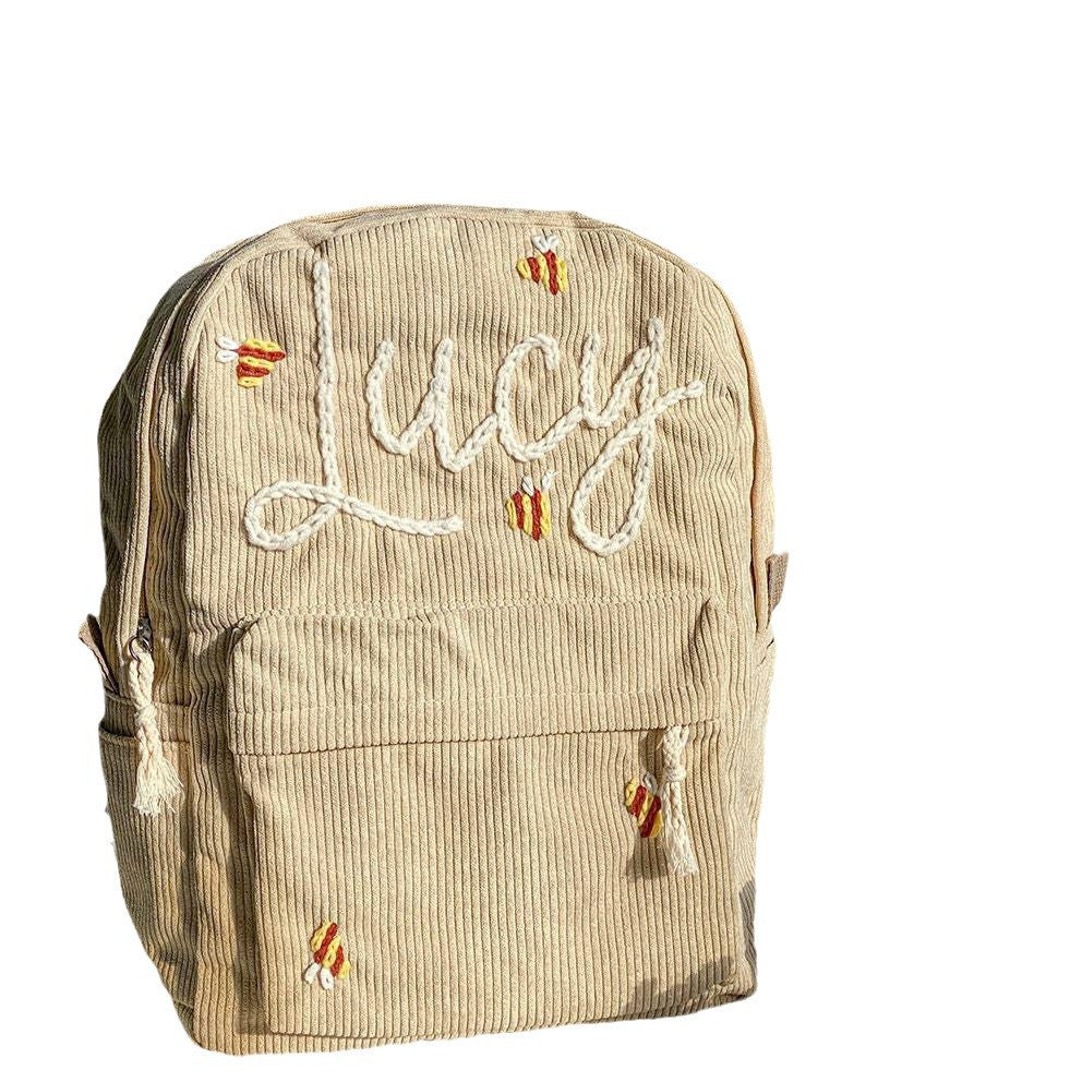 Langlebiger Kinderrucksack aus Cord – Personalisierte Geschenkidee