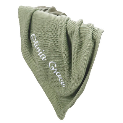 Bestickte Babydecke mit Namen - Atmungsaktive Baumwolldecke, Personalisiertes Geschenk für Neugeborene