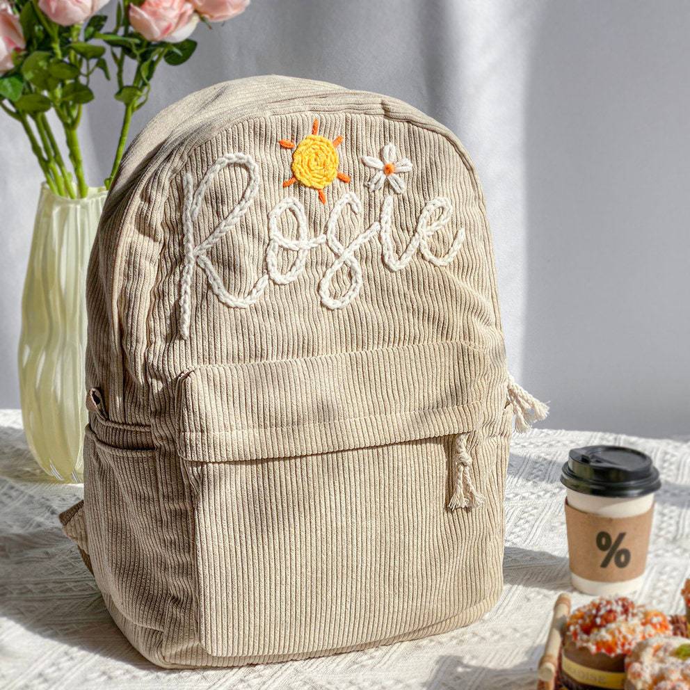 Langlebiger Kinderrucksack aus Cord – Personalisierte Geschenkidee
