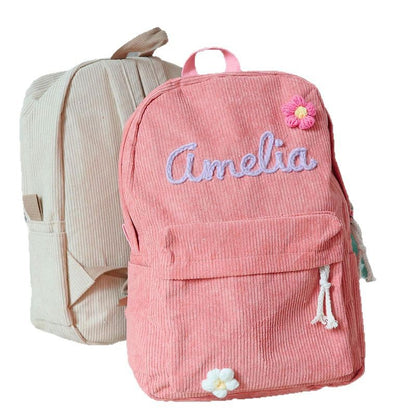 Kuscheliger Cord-Rucksack für Kids – Individuell mit Namen beschriften