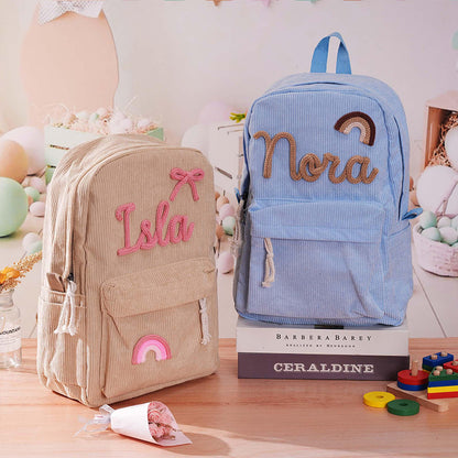 Individueller Kinderrucksack – Vor- und Zuname personalisiert aus Cord