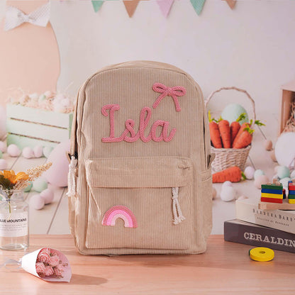 Individueller Kinderrucksack – Vor- und Zuname personalisiert aus Cord
