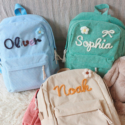 Kuscheliger Cord-Rucksack für Kids – Individuell mit Namen beschriften