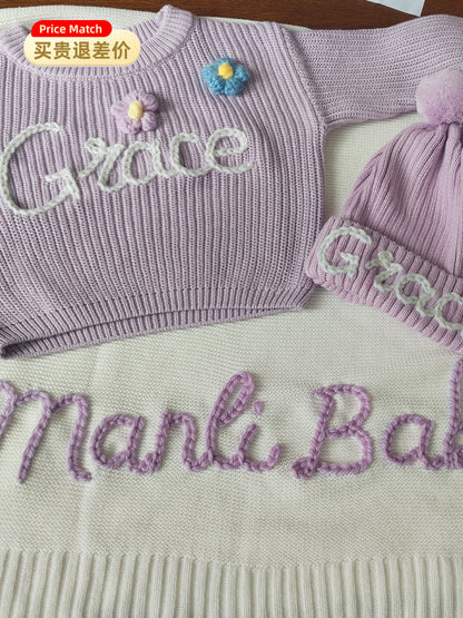 Andenken-Babypullover – Personalisiert mit Namen, herzerwärmendes Geschenk für frischgebackene Eltern