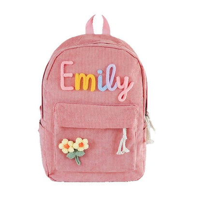 Kinderrucksack personalisiert – Niedlicher Cord-Schulranzen mit Name