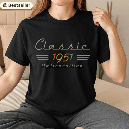 Personalisiertes klassisches T-Shirt mit Retro-Grafik des Geburtsjahres – ein einzigartiges Geburtstagsgeschenk für Papa