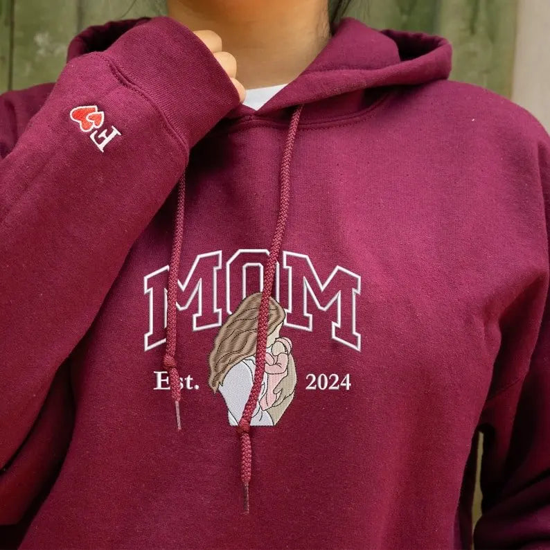 Personalisierter Mama Sweatshirt mit Kindernamen bestickt personalisierter Muttertags Crewneck