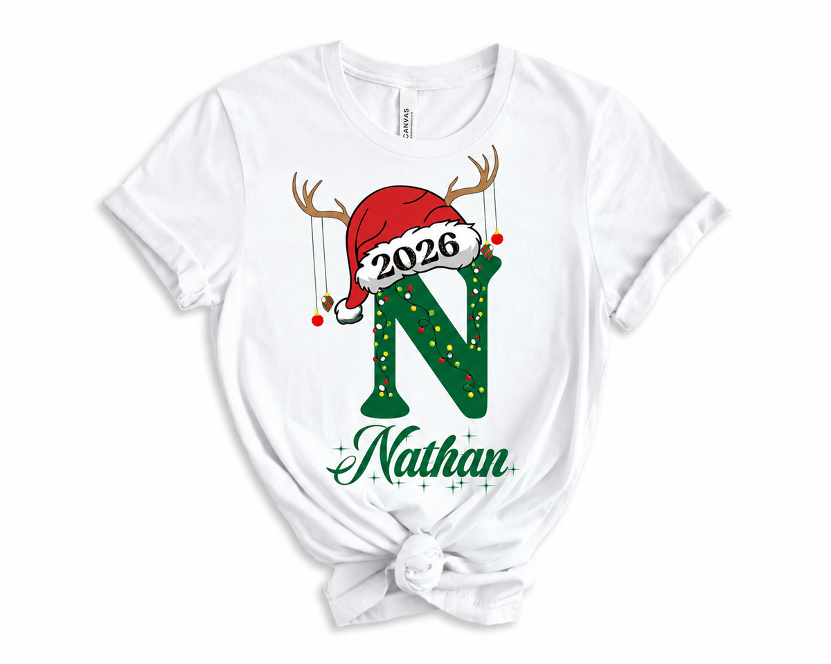 Personalisiertes Familien-Weihnachts-Shirt 2026, Weihnachts-Shirt 2026, Weihnachts-Familien-Schlafanzug, Weihnachts-Shirts, Personalisiertes Weihnachts-Shirt
